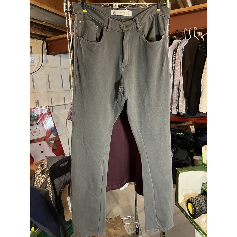 Laguna B Men's Slim Straight Jeans in Faded Gray